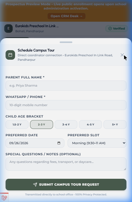Parent Mobile Prospectus Experience